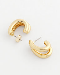 Gold Gold Double Mini Hoop Earrings