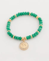 Green Genuine Jade Charm Stretch Bracelet