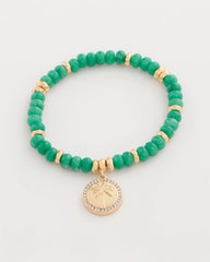 Green Genuine Jade Charm Stretch Bracelet
