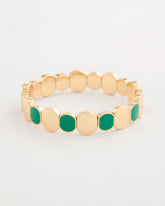 Green Green Goldtone Glam Stretch Bracelet