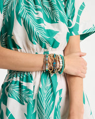 Mixed Metals Mixed Metal Beaded Stretch Bracelet