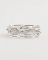 Silver Pearlescent Bead Ball Bracelet