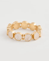 Gold Pearlescent Goldtone Stretch Bracelet