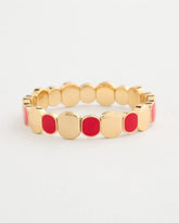 Red Red Goldtone Glam Stretch Bracelet
