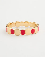 Red Red Goldtone Glam Stretch Bracelet