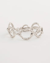 Silver Silvertone Open Link Toggle Bracelet