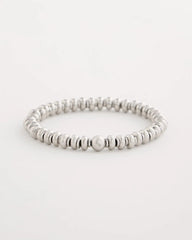 Silver Silvertone Rounded Stretch Bracelet