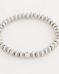 Silver Silvertone Rounded Stretch Bracelet