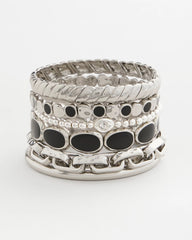 Black Black Large Stretch Bracelet