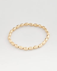 Gold Goldtone Oval Beaded Stretch Bracelet