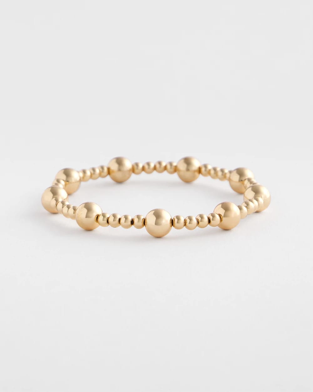 Gold Gold-tone Medium Bead Stretch Bracelet