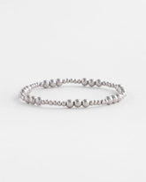 Silver Silver-tone Small Bead Stretch Bracelet
