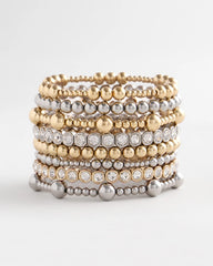 Gold Gold-tone Small Bead Stretch Bracelet