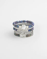 Silver Faux Tennis Stretch Bracelet