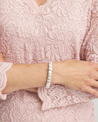 Silver Silvertone Stretch Bracelet
