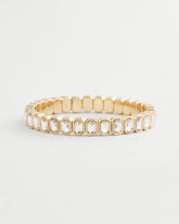 Gold Gold Bezel Set Stretch Tennis Bracelet