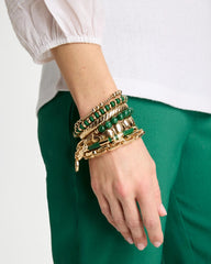 Green Green Gold Slice Stretch Bracelet