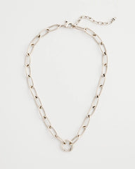 Silver Silvertone Charm Link Necklace
