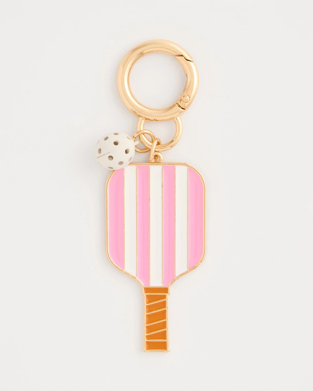Pink Pink Enamel Pickleball Bag Charm