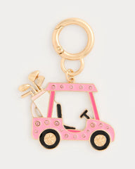 Pink Pink Enamel Golf Cart Bag Charm