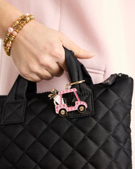 Pink Pink Enamel Golf Cart Bag Charm