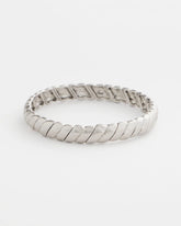 Silver Thin Twist Stretch Bracelet