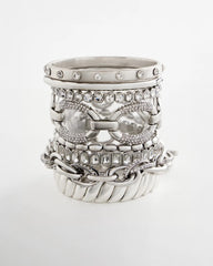Silver Matte Twist Stretch Bracelet