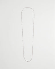 Silver Fine Crystal Long Chain Necklace
