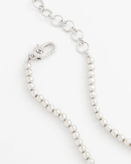 Silver Silvertone Beaded Necklace