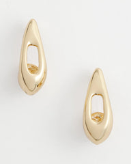 Gold Gold Puff Hoop Earrings