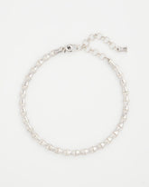 Silver Silvertone Bamboo Collar Necklace