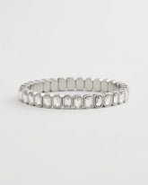 Silver Silver Bezel Set Stretch Tennis Bracelet
