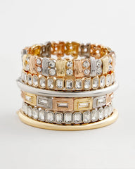 Silver Silver Bezel Set Stretch Tennis Bracelet