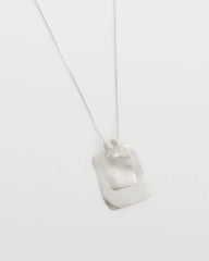 Silver Adjustable Square Pendant Necklace