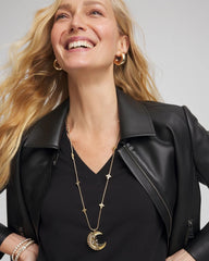 Gold Gold Moon Pendant Necklace