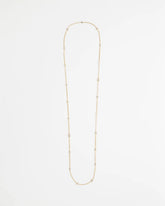 Gold Fine Crystal Long Chain Necklace