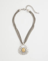 Mixed Metals Island Metal Pendant Necklace