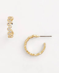 Gold Goldtone Cubic Zirconia Hoop Earrings
