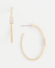 Gold Gold Oval Hoop Earrings