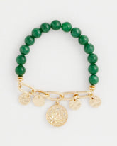 Green Green Jade Stone Charm Bracelet
