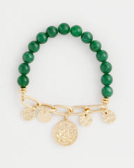 Green Green Jade Stone Charm Bracelet