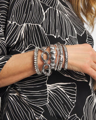 Silver Open Link Toggle Bracelet