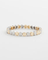 Mixed Metals Silver & Gold Tone Round Stretch Bracelet