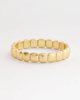 Gold Golden Matte Square Stretch Bracelet