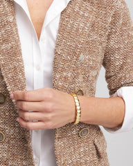 Gold Golden Matte Square Stretch Bracelet