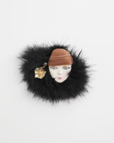 Multi Feathered Lady Brooch