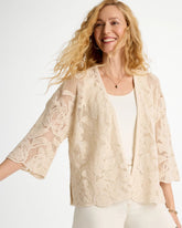 Natural Short Crochet Lace Kimono