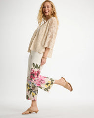 Natural Short Crochet Lace Kimono