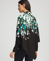 Dark Aqua Convertible Knit Boatneck Poncho