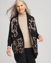 Black Ottoman Jacquard Cocoon Cardigan